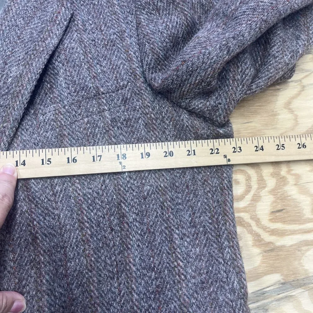 Harris Tweed Mens Herringbone Blazer Jacket 44R Pure Scottish Wool Unstructured